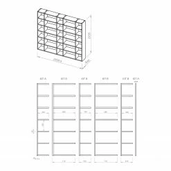 Temahome Regal Pombal III - Eiche 15 Temahome Regal Pombal III - Eiche -BÜROMÖBEL Verkaufsgeschäft 1000255998 210331 14493700219 SKETCH DETAILS P000000001000255998 sketch