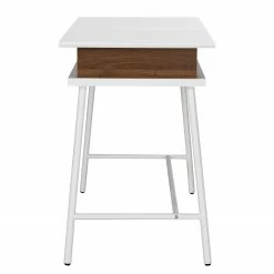 Fredriks Schreibtisch Paide - (Höhenverstellbar) - Hochglanz Weiß / Walnuss Dekor -BÜROMÖBEL Verkaufsgeschäft 1000256389 220331 050 DETAILS P000000001000256389