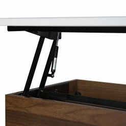 Fredriks Schreibtisch Paide - (Höhenverstellbar) - Hochglanz Weiß / Walnuss Dekor -BÜROMÖBEL Verkaufsgeschäft 1000256389 220331 063 DETAILS P000000001000256389