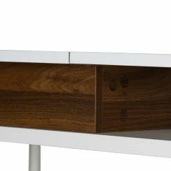 Fredriks Schreibtisch Paide - (Höhenverstellbar) - Hochglanz Weiß / Walnuss Dekor -BÜROMÖBEL Verkaufsgeschäft 1000256389 220331 065 DETAILS P000000001000256389