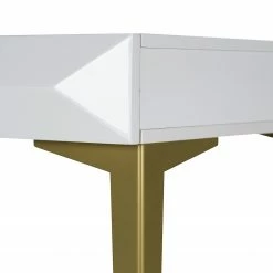 Jack & Alice Schreibtisch Canoa - Hochglanz Weiß / Gold -BÜROMÖBEL Verkaufsgeschäft 1000256390 220331 061 DETAILS P000000001000256390