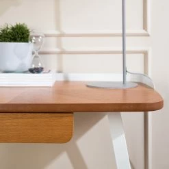 Fredriks Schreibtisch Azua - Eiche Dekor / Weiß -BÜROMÖBEL Verkaufsgeschäft 1000256391 220407 030 DETAILS P000000001000256391