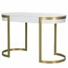 Jack & Alice Schreibtisch Cayo - Hochglanz Weiß / Gold -BÜROMÖBEL Verkaufsgeschäft 1000256402 220331 010 IMAGE P000000001000256402