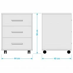 Furnitive Rollcontainer Avin - Eiche Sonoma Dekor / Weiß -BÜROMÖBEL Verkaufsgeschäft 1000259410 220107 144343000555 SKETCH DETAILS P000000001000259410 sketch