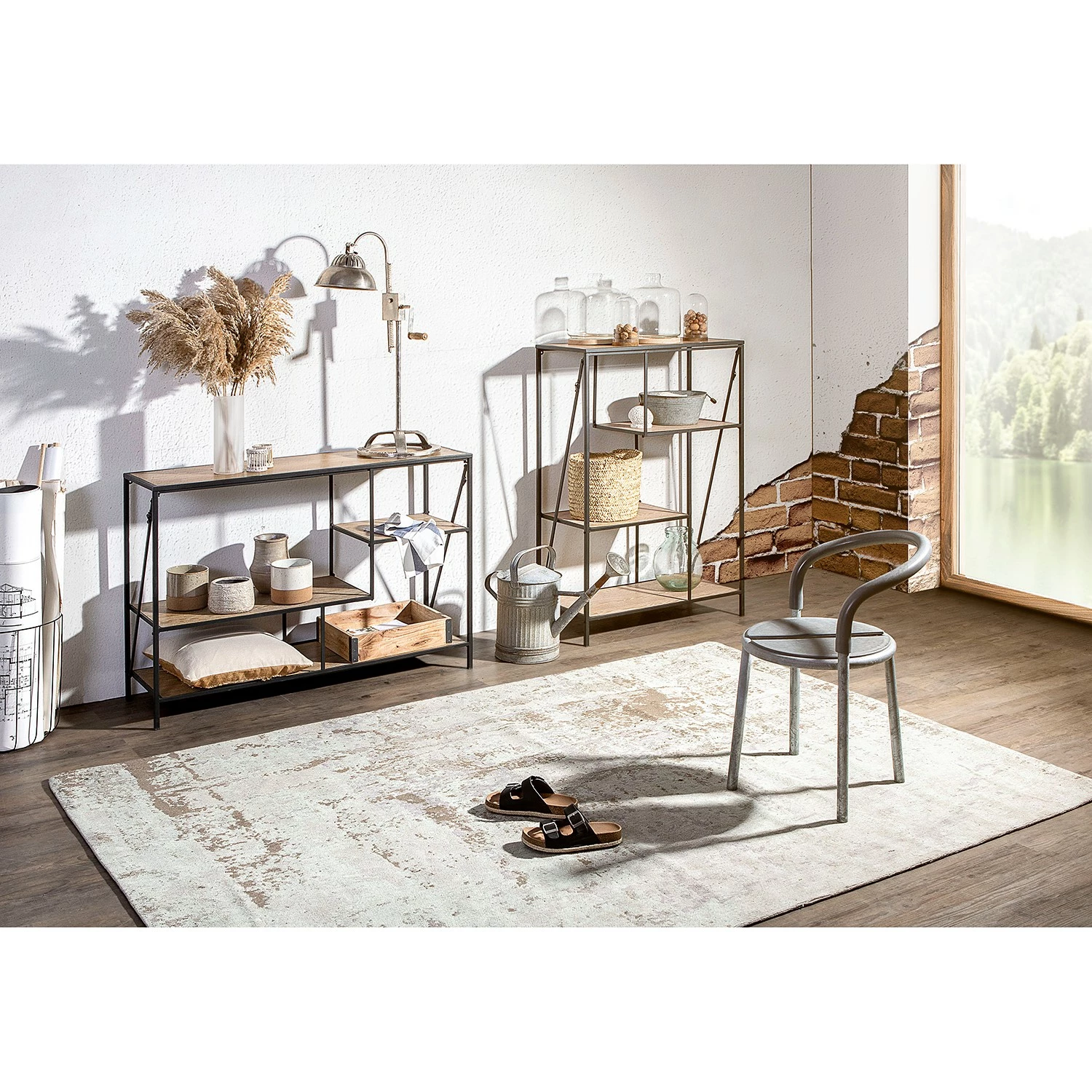 Red Living Regal Cap Cana I - Echtholzfurnier / Metall - Spießtanne / Schwarz 5 Red Living Regal Cap Cana I - Echtholzfurnier / Metall - Spießtanne / Schwarz – Bild 3