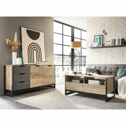 Red Living Sideboard Cocody II - Eiche Montana Dekor / Grau -BÜROMÖBEL Verkaufsgeschäft 1000261326 210426 09140000052 MOOD DETAILS P000000001000261326 mood