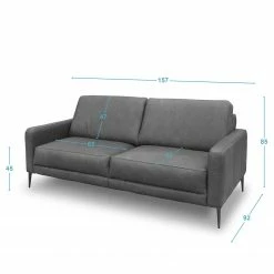 Loftscape Sofa Suzette I (2-Sitzer) - Echtleder - Echtleder Arelia: Fango -BÜROMÖBEL Verkaufsgeschäft 1000263493 210601 15012701324 SKETCH DETAILS P000000001000263493 sketch