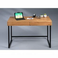 Red Living Schreibtisch Verlines - Wildeiche massiv / Metall - Wildeiche / Schwarz -BÜROMÖBEL Verkaufsgeschäft 1000264971 210518 10544000008 DETAILS P000000001000264971