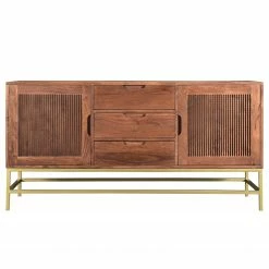 Jack & Alice Sideboard Puyo - Akazie massiv / Metall - Akazie / Gold -BÜROMÖBEL Verkaufsgeschäft 1000264972 220118 13141200042 DETAILS P000000001000264972