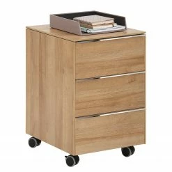 Maja Möbel Rollcontainer YOLO - Eiche Dekor / Chrom -BÜROMÖBEL Verkaufsgeschäft 1000268984 210610 16250900324 DETAILS P000000001000268984
