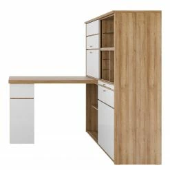 Maja Möbel Schreibtisch-Kombination Mini-Office II - Eiche Riviera Dekor / Weiß -BÜROMÖBEL Verkaufsgeschäft 1000269044 210610 16250800299 DETAILS P000000001000269044