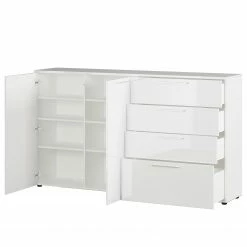 Germania Sideboard Sunnyvale - Hochglanz Weiß / Matt Weiß - Breite: 186 cm -BÜROMÖBEL Verkaufsgeschäft 1000270198 210526 06260600008 DETAILS P000000001000270198