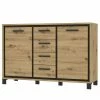 Red Living Sideboard Egan III - Eiche Artisan Dekor / Eiche Schwarz Dekor