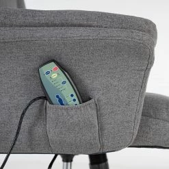 Furnitive Massagebürostuhl Barking - (mit Massagefunktion) - Flachgewebe / Metall - Grau / Schwarz -BÜROMÖBEL Verkaufsgeschäft 1000272622 220609 058 DETAILS P000000001000272622