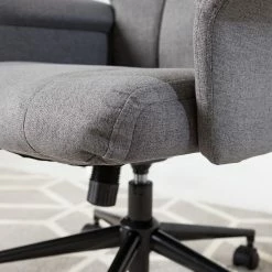 Furnitive Massagebürostuhl Barking - (mit Massagefunktion) - Flachgewebe / Metall - Grau / Schwarz -BÜROMÖBEL Verkaufsgeschäft 1000272622 220628 031 DETAILS P000000001000272622