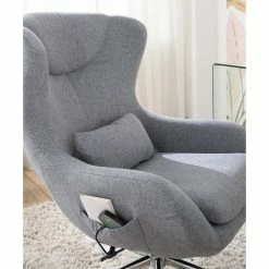 Furnitive Massagebürostuhl Barnard - (mit Massagefunktion) - Webstoff / Metall - Hellgrau / Chrom -BÜROMÖBEL Verkaufsgeschäft 1000272624 220823 021 MOOD DETAILS P000000001000272624 mood