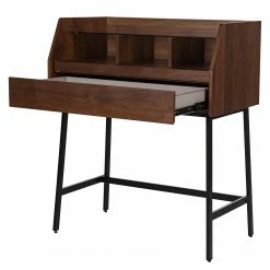 Loftscape Sekretär Noora - Walnuss / Schwarz -BÜROMÖBEL Verkaufsgeschäft 1000272893 220331 030 DETAILS P000000001000272893