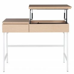 Loftscape Schreibtisch Neutra - (höhenverstellbar) - Eiche Dekor / Matt Weiß -BÜROMÖBEL Verkaufsgeschäft 1000272894 220329 032 DETAILS P000000001000272894