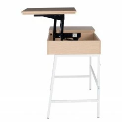 Loftscape Schreibtisch Neutra - (höhenverstellbar) - Eiche Dekor / Matt Weiß -BÜROMÖBEL Verkaufsgeschäft 1000272894 220329 035 DETAILS P000000001000272894