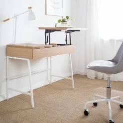 Loftscape Schreibtisch Neutra - (höhenverstellbar) - Eiche Dekor / Matt Weiß -BÜROMÖBEL Verkaufsgeschäft 1000272894 220520 021 MOOD DETAILS P000000001000272894 mood