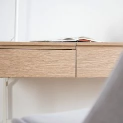 Loftscape Schreibtisch Neutra - (höhenverstellbar) - Eiche Dekor / Matt Weiß -BÜROMÖBEL Verkaufsgeschäft 1000272894 220520 040 DETAILS P000000001000272894