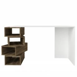 Red Living Schreibtisch Bela - Weiß / Walnuss Dekor -BÜROMÖBEL Verkaufsgeschäft 1000273391 210615 12562600021 DETAILS P000000001000273391