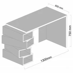 Red Living Schreibtisch Bela - Weiß / Walnuss Dekor -BÜROMÖBEL Verkaufsgeschäft 1000273391 210615 12562600024 SKETCH DETAILS P000000001000273391 sketch
