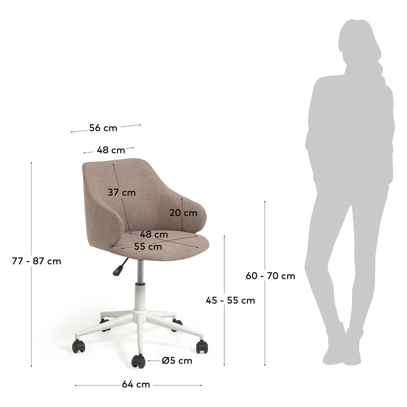 Fredriks Bürostuhl Elana - Sandgrau 13 Fredriks Bürostuhl Elana - Sandgrau – Bild 11