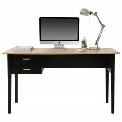 Norrwood Schreibtisch Ted - Eiche Hell Dekor / Schwarz -BÜROMÖBEL Verkaufsgeschäft 1000275391 210624 11464500023 DETAILS P000000001000275391