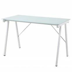 Loftscape Schreibtisch Mahia - Glas / Aluminium - Weiß