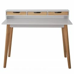 Mørteens Schreibtisch Adeele - Pinie teilmassiv - Weiß / Pinie Honig -BÜROMÖBEL Verkaufsgeschäft 1000275402 210624 11464600048 DETAILS P000000001000275402