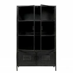 Red Living Vitrinenschrank Ravno - Metall - Vintage Schwarz -BÜROMÖBEL Verkaufsgeschäft 1000275626 220209 12152100040 DETAILS P000000001000275626