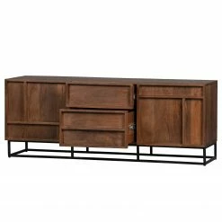 Red Living Sideboard Borro I - Mango massiv / Metall - Mango / Schwarz -BÜROMÖBEL Verkaufsgeschäft 1000275678 210630 12481800366 DETAILS P000000001000275678