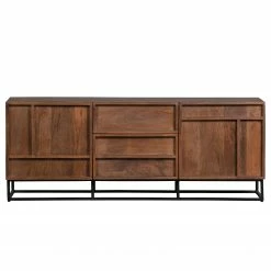 Red Living Sideboard Borro I - Mango massiv / Metall - Mango / Schwarz -BÜROMÖBEL Verkaufsgeschäft 1000275678 210630 12481800367 DETAILS P000000001000275678