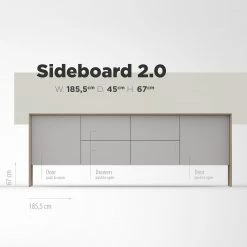 Studio Copenhagen Sideboard Maayka II - Eiche teilmassiv - Mushroom Creme / Eiche Hell -BÜROMÖBEL Verkaufsgeschäft 1000277388 211111 144903000513 SKETCH DETAILS P000000001000277388 sketch