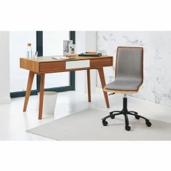 Loftscape Bürodrehstuhl Morez - Mischgewebe / Walnuss Furnier / Eisen - Grau / Walnuss / Schwarz -BÜROMÖBEL Verkaufsgeschäft 1000278347 210715 11270800089 MOOD DETAILS P000000001000278347 mood