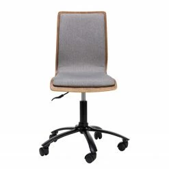 Loftscape Bürodrehstuhl Morez - Mischgewebe / Walnuss Furnier / Eisen - Grau / Walnuss / Schwarz -BÜROMÖBEL Verkaufsgeschäft 1000278347 210715 11270800090 DETAILS P000000001000278347