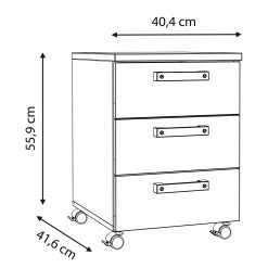Red Living Rollcontainer Clifford - Altholz Dekor / Dunkelgrau -BÜROMÖBEL Verkaufsgeschäft 1000280660 210813 08153800038 SKETCH DETAILS P000000001000280660 sketch
