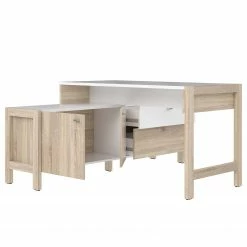 Fredriks Schreibtischkombination Holvik - Eiche Sonoma Dekor / Weiß -BÜROMÖBEL Verkaufsgeschäft 1000280666 210813 08153900063 DETAILS P000000001000280666