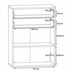 Fredriks Aktenschrank Kendrick V - Weiß / Grau -BÜROMÖBEL Verkaufsgeschäft 1000280670 210813 08154100094 SKETCH DETAILS P000000001000280670 sketch