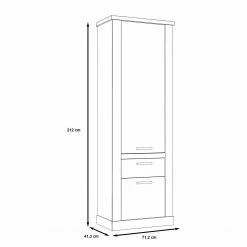 Maison Belfort Aktenschrank Morona - Pinie Weiß Dekor / Eiche Antik Dekor -BÜROMÖBEL Verkaufsgeschäft 1000280672 210813 08154200106 SKETCH DETAILS P000000001000280672 sketch