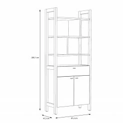 Norrwood Regal Holvik - Eiche Sonoma Dekor / Weiß -BÜROMÖBEL Verkaufsgeschäft 1000280674 210813 08154300121 SKETCH DETAILS P000000001000280674 sketch