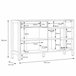 Norrwood Kommode Holvik - Eiche Sonoma Dekor / Weiß -BÜROMÖBEL Verkaufsgeschäft 1000280679 210813 08154500158 SKETCH DETAILS P000000001000280679 sketch