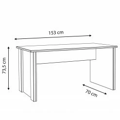 Red Living Schreibtisch Clifford - Breite: 153 cm -BÜROMÖBEL Verkaufsgeschäft 1000280707 210813 08155800370 SKETCH DETAILS P000000001000280707 sketch