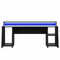 Fredriks Schreibtisch Trent IV - (mit Beleuchtung) Matt Schwarz -BÜROMÖBEL Verkaufsgeschäft 1000280710 210813 08155900389 DETAILS P000000001000280710