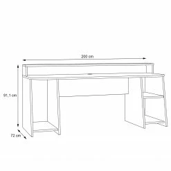 Fredriks Schreibtisch Trent IV - (mit Beleuchtung) Matt Schwarz -BÜROMÖBEL Verkaufsgeschäft 1000280710 210813 08155900392 SKETCH DETAILS P000000001000280710 sketch