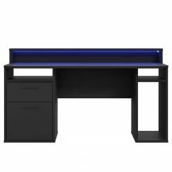 Fredriks Schreibtisch Trent III - Matt Schwarz - Mit Beleuchtung -BÜROMÖBEL Verkaufsgeschäft 1000280716 210813 08160100425 DETAILS P000000001000280716