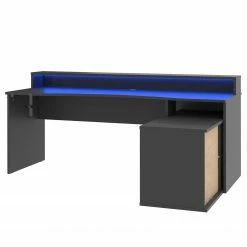 Fredriks Eckschreibtisch Trent - (mit Beleuchtung) Matt Schwarz -BÜROMÖBEL Verkaufsgeschäft 1000280718 210813 08160200439 DETAILS P000000001000280718