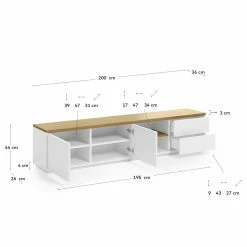 Loftscape TV-Lowboard Agueda - Echtholzfurnier - Weiß / Eiche -BÜROMÖBEL Verkaufsgeschäft 1000282700 210729 06154900083 SKETCH DETAILS P000000001000282700 sketch