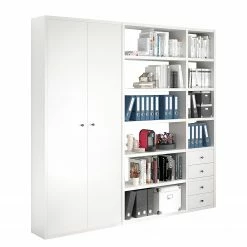 Fredriks Aktenregal-Kombination Emporio III - Lack Weiß